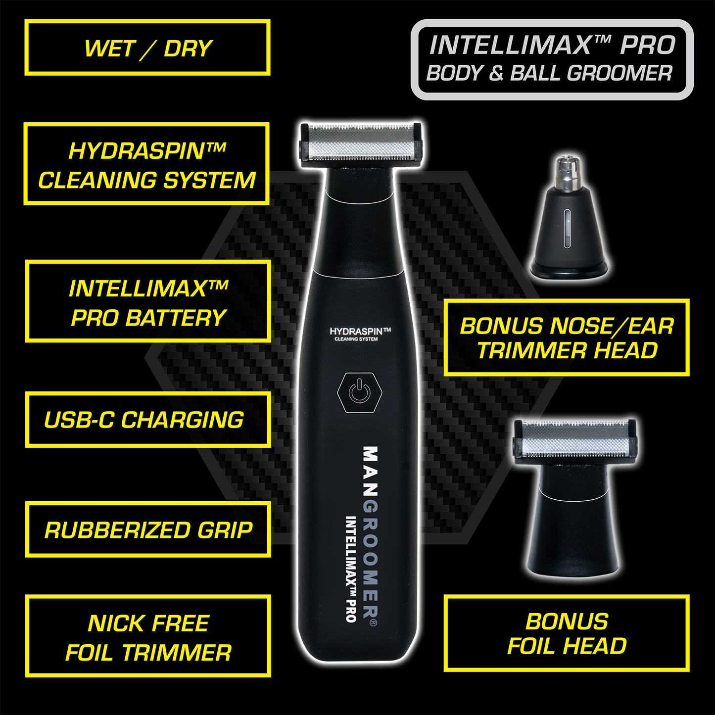 MANGROOMER INTELLIMAX PRO Body and Ball Groomer, Groin Trimmer