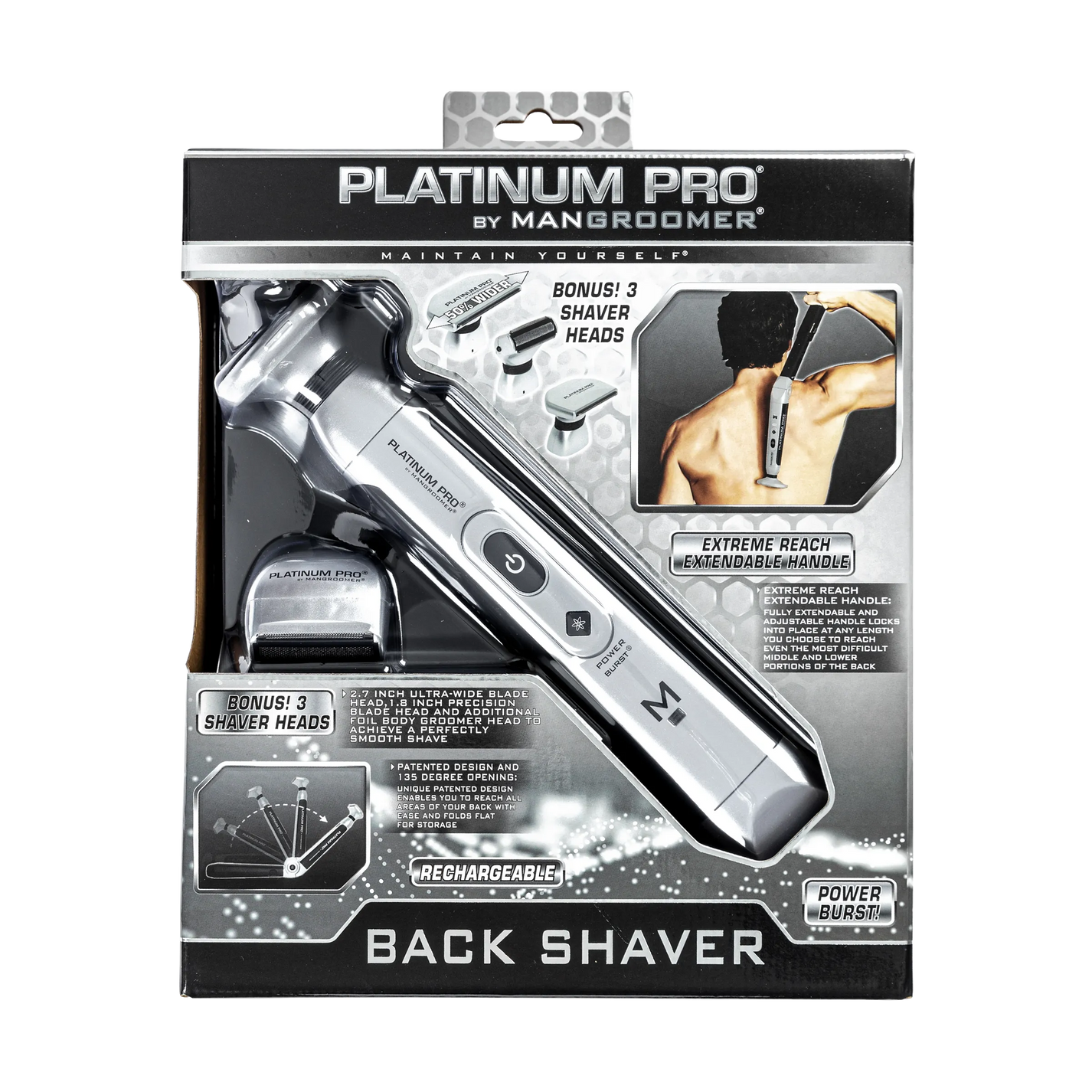 Extra-Wide Premium Replacement Blade for PLATINUM PRO Back Hair Shaver